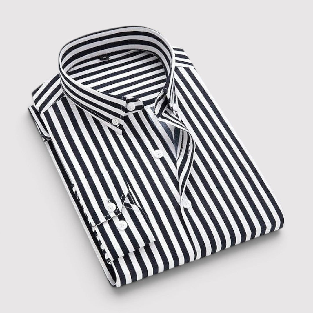 Michael Sydney men's striped shirt, front view