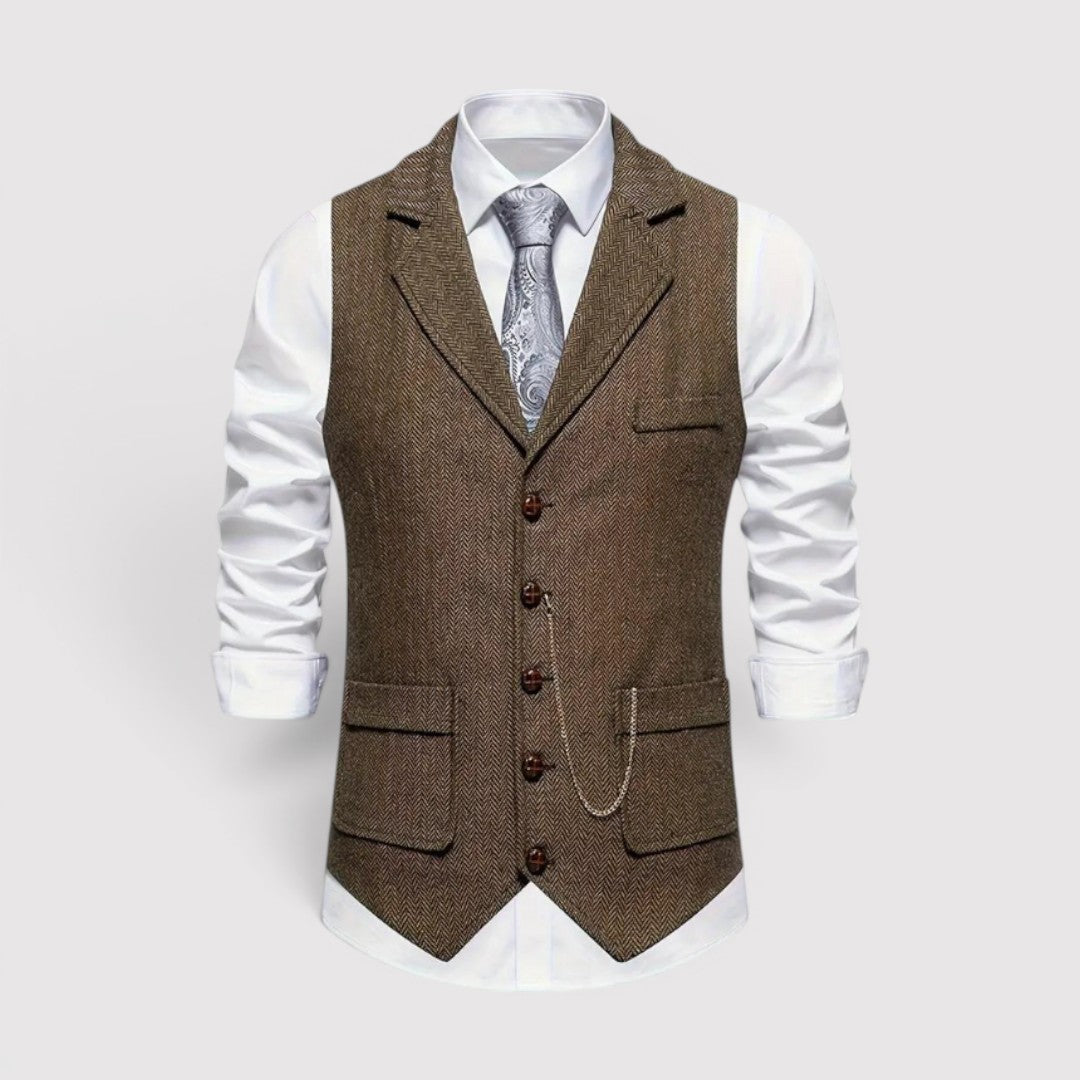 Michael Sydney men's tailored vest, front view