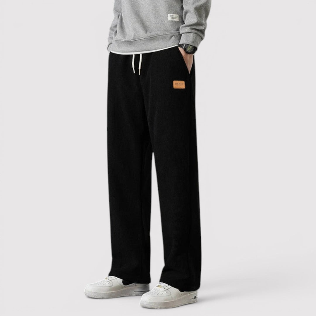 Michael Sydney men's wide ribbed pants, front view