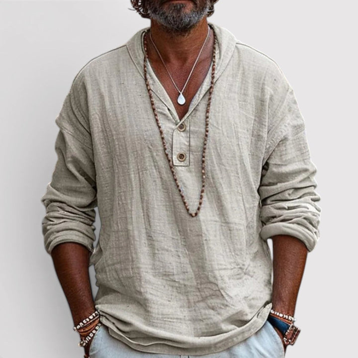 Michael Sydney men's hooded shirt, front view