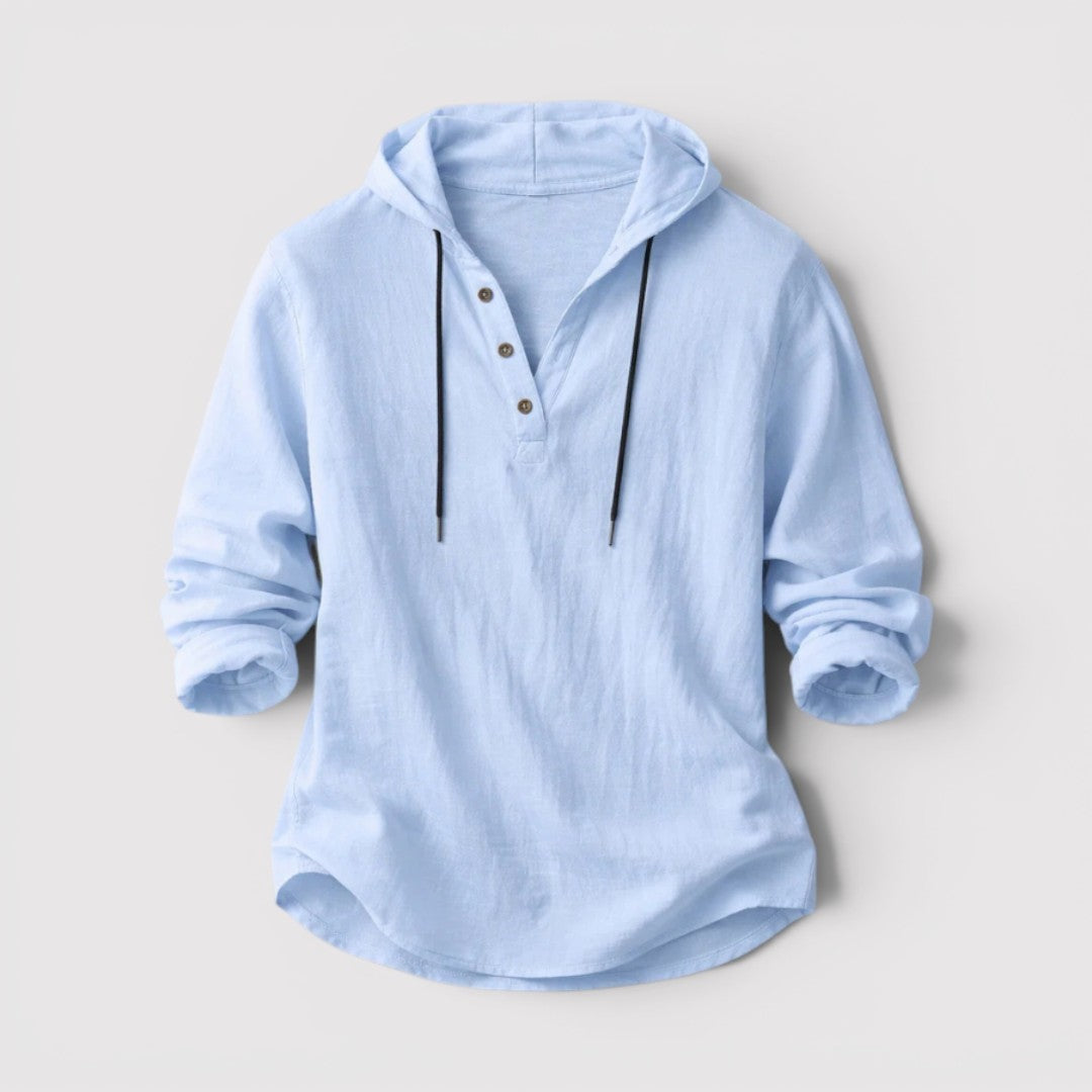 Michael Sydney men's shirt with hood, front view