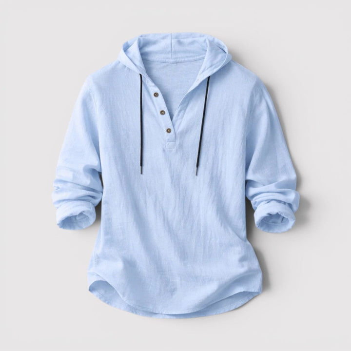 Michael Sydney men's shirt with hood, front view