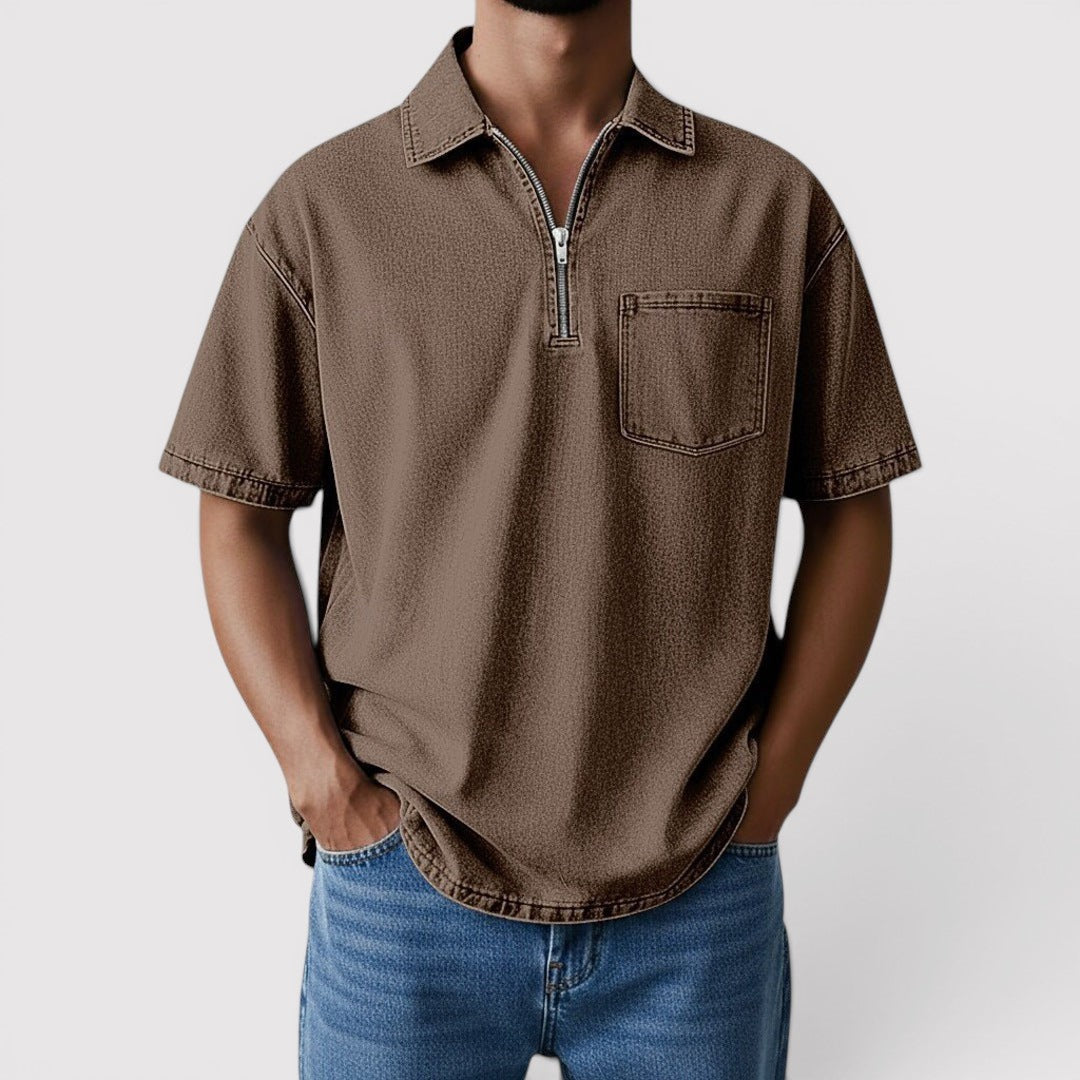 Michael Sydney men's half-zip top, front view