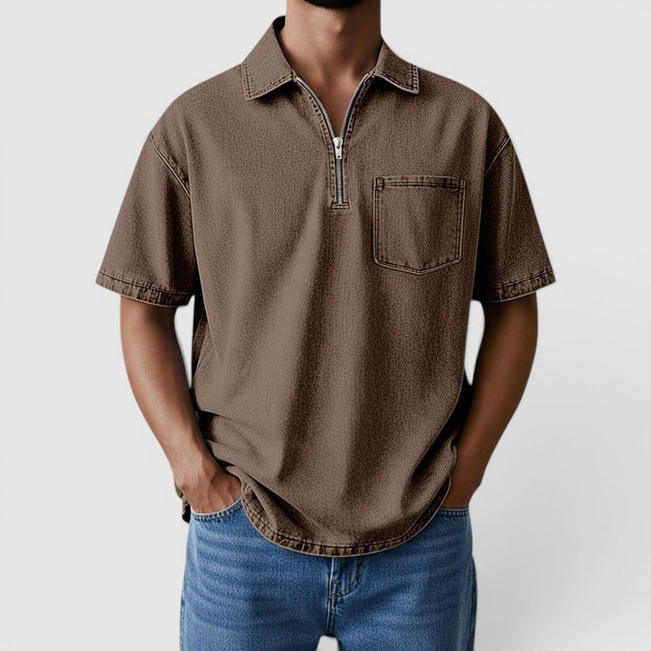 Michael Sydney men's half-zip top, front view