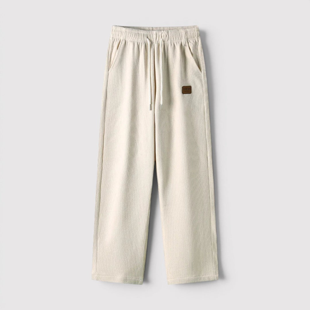 Michael Sydney men's wide ribbed pants, front view