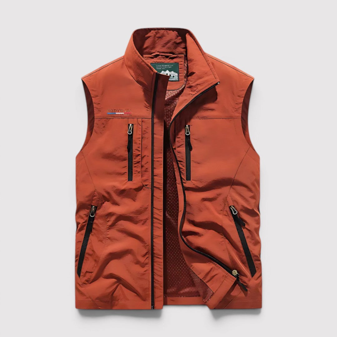 Michael Sydney men's vest with zip pockets, front view