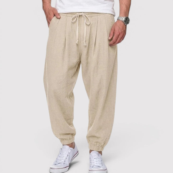 Michael Sydney men's trackpants with cuffs, front view