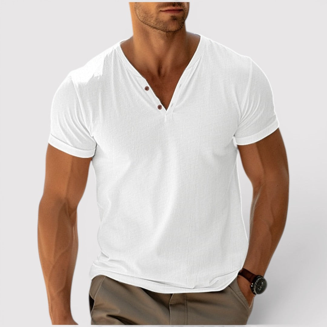 Michael Sydney men's lightweight v-neck t-shirt, front view