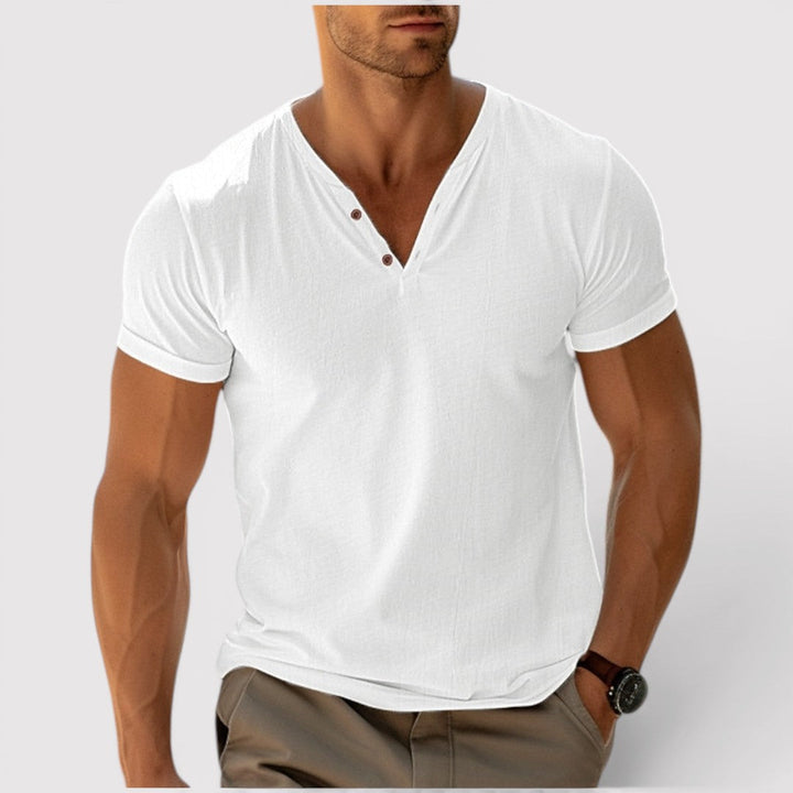 Michael Sydney men's lightweight v-neck t-shirt, front view