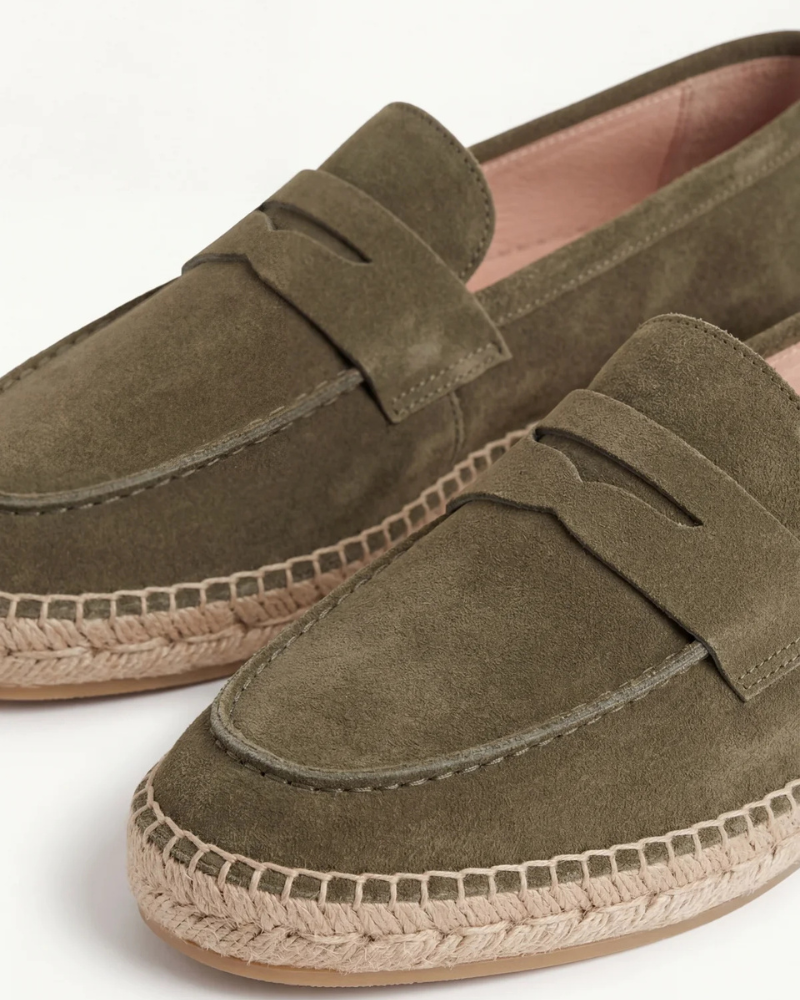 Michael Sydney men's espadrille in olive, front view