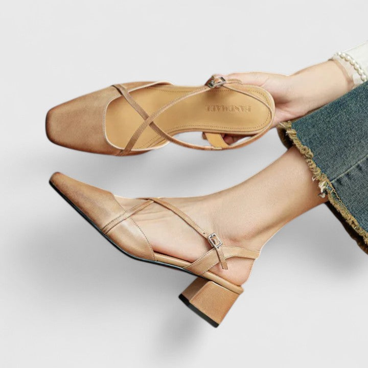Nicole™ | Cross Strap Slingback Flats
