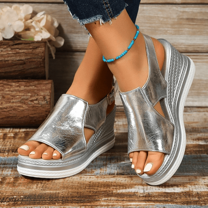 Karen™ | Metallic Comfort Sandals