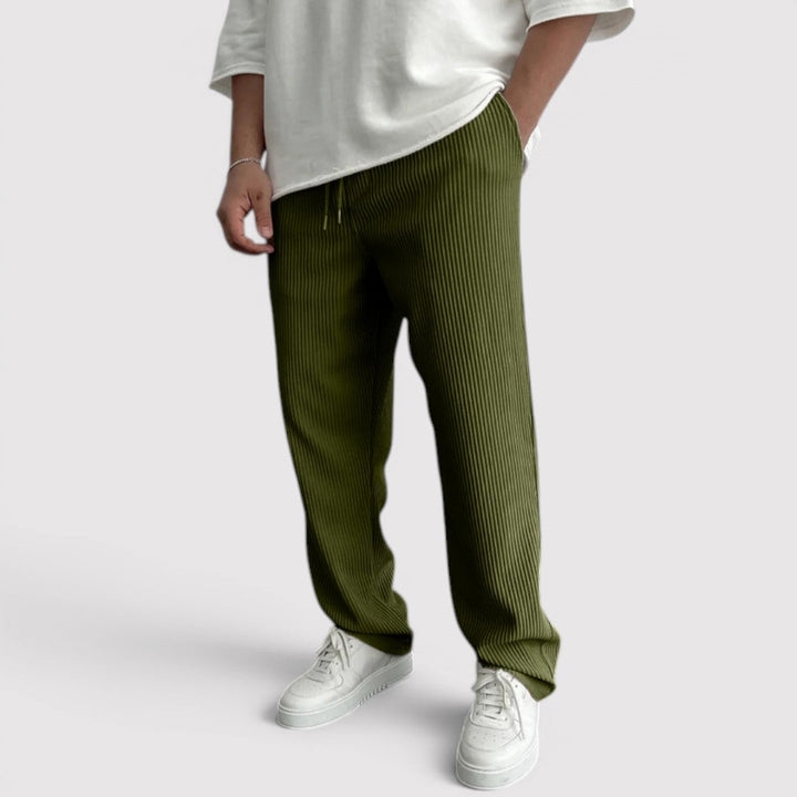 Michael Sydney men's lounge pants with ribbed texture, front view
