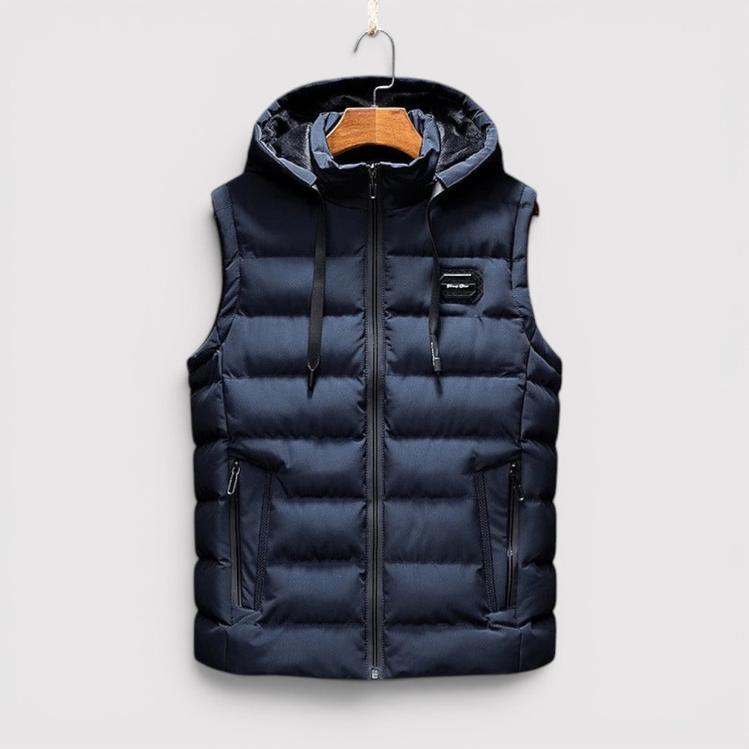 Michael Sydney men's padded vest, front view