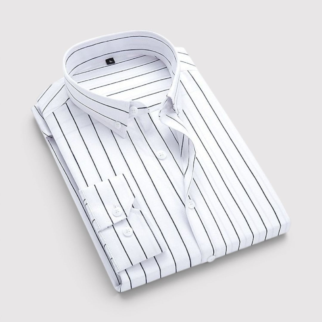 Michael Sydney men's shirt with stripe pattern, front view