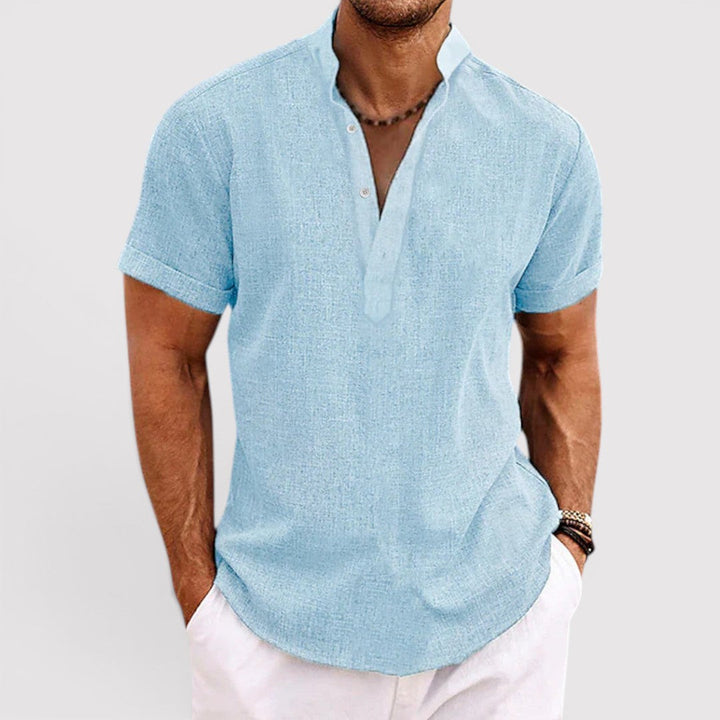 Michael Sydney men's lightweight shirt with airy texture, front view