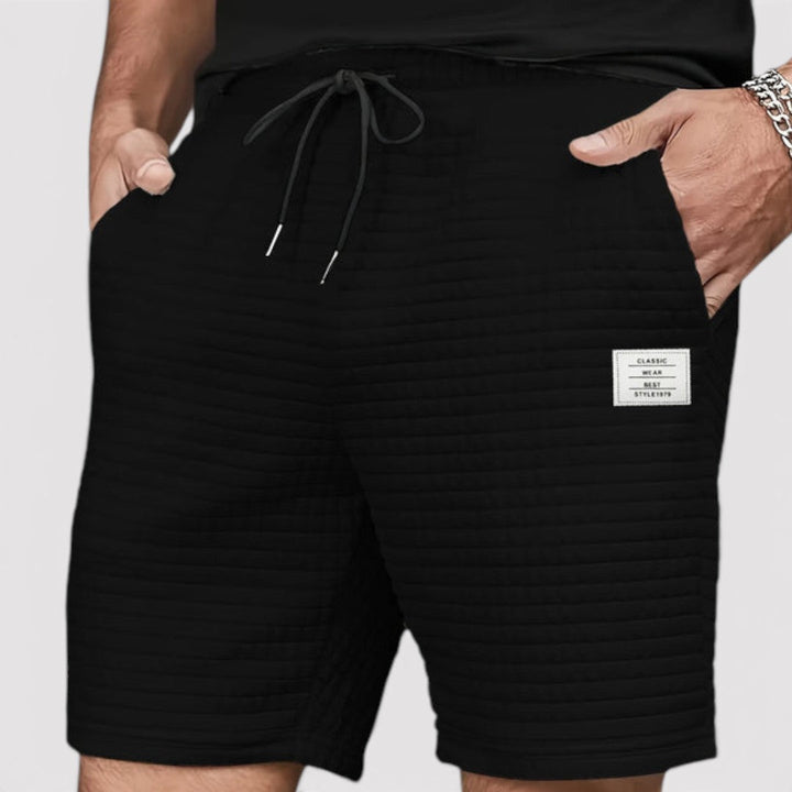 Michael Sydney men's quilted shorts, front view