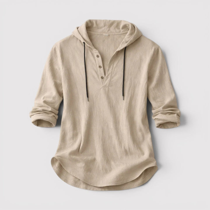 Michael Sydney men's shirt with hood, front view