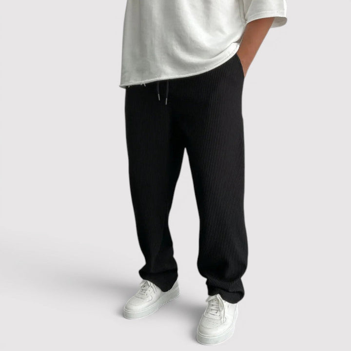 Michael Sydney men's lounge pants with ribbed texture, front view