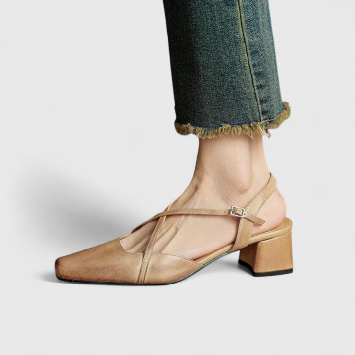 Nicole™ | Cross Strap Slingback Flats