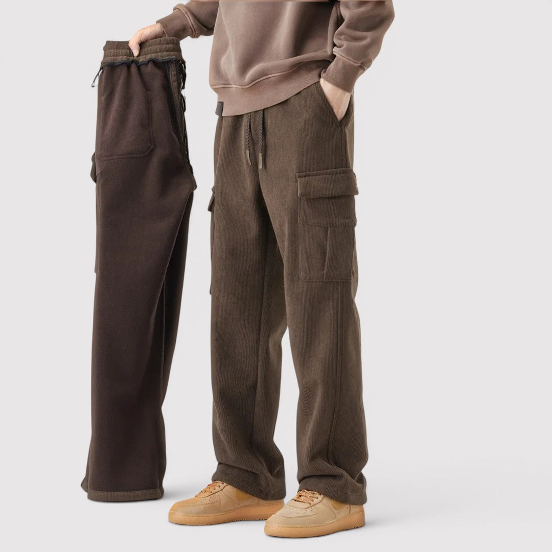Michael Sydney men's textured cargo pants, front view