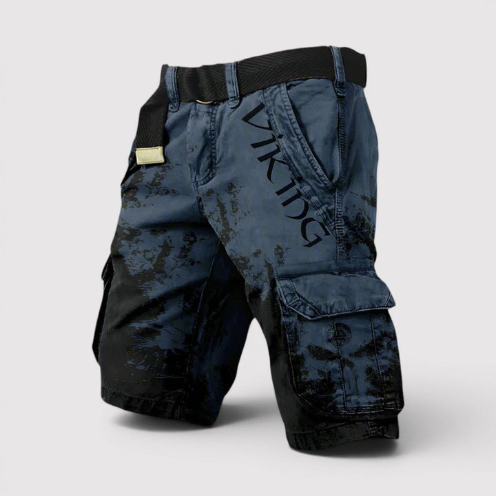 Michael Sydney men's printed cargo shorts, front view