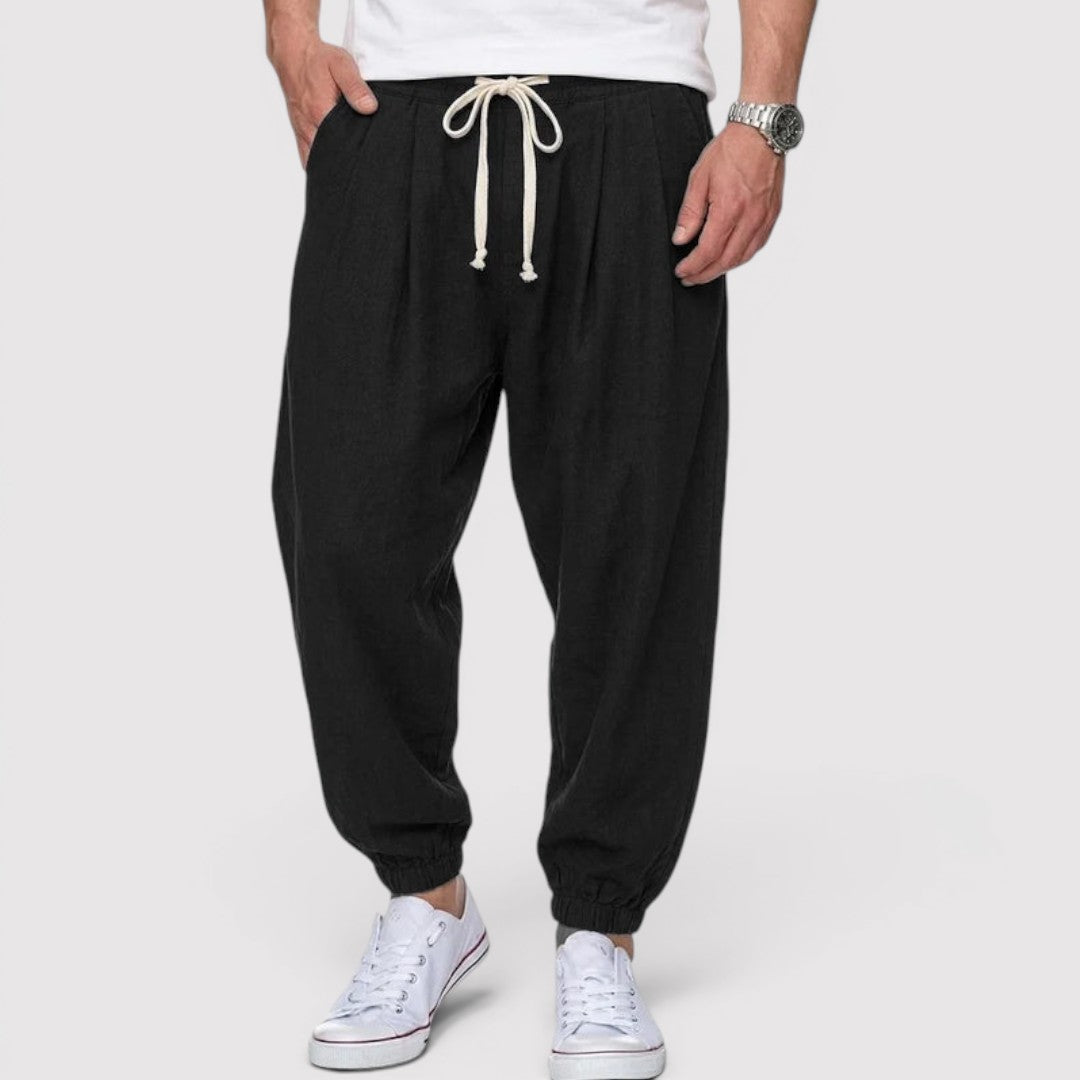Michael Sydney men's trackpants with cuffs, front view