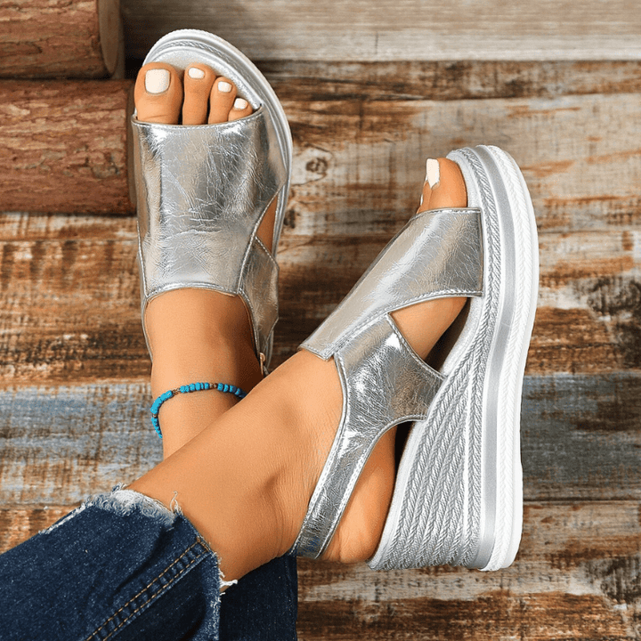 Karen™ | Metallic Comfort Sandals