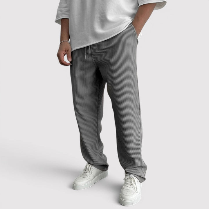 Michael Sydney men's lounge pants with ribbed texture, front view