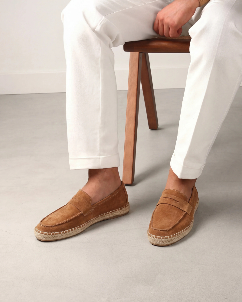 Michael Sydney men's espadrille in brown, front view