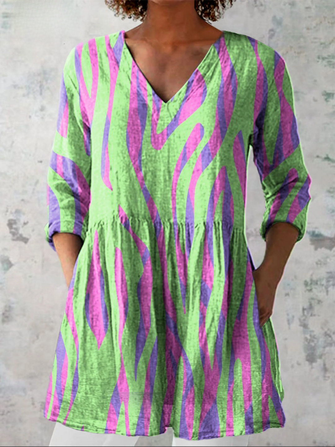 Lindy Green Brushstroke Tunic Blouse