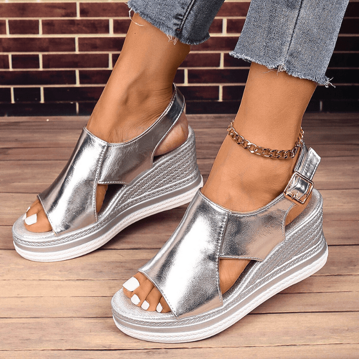 Karen™ | Metallic Comfort Sandals