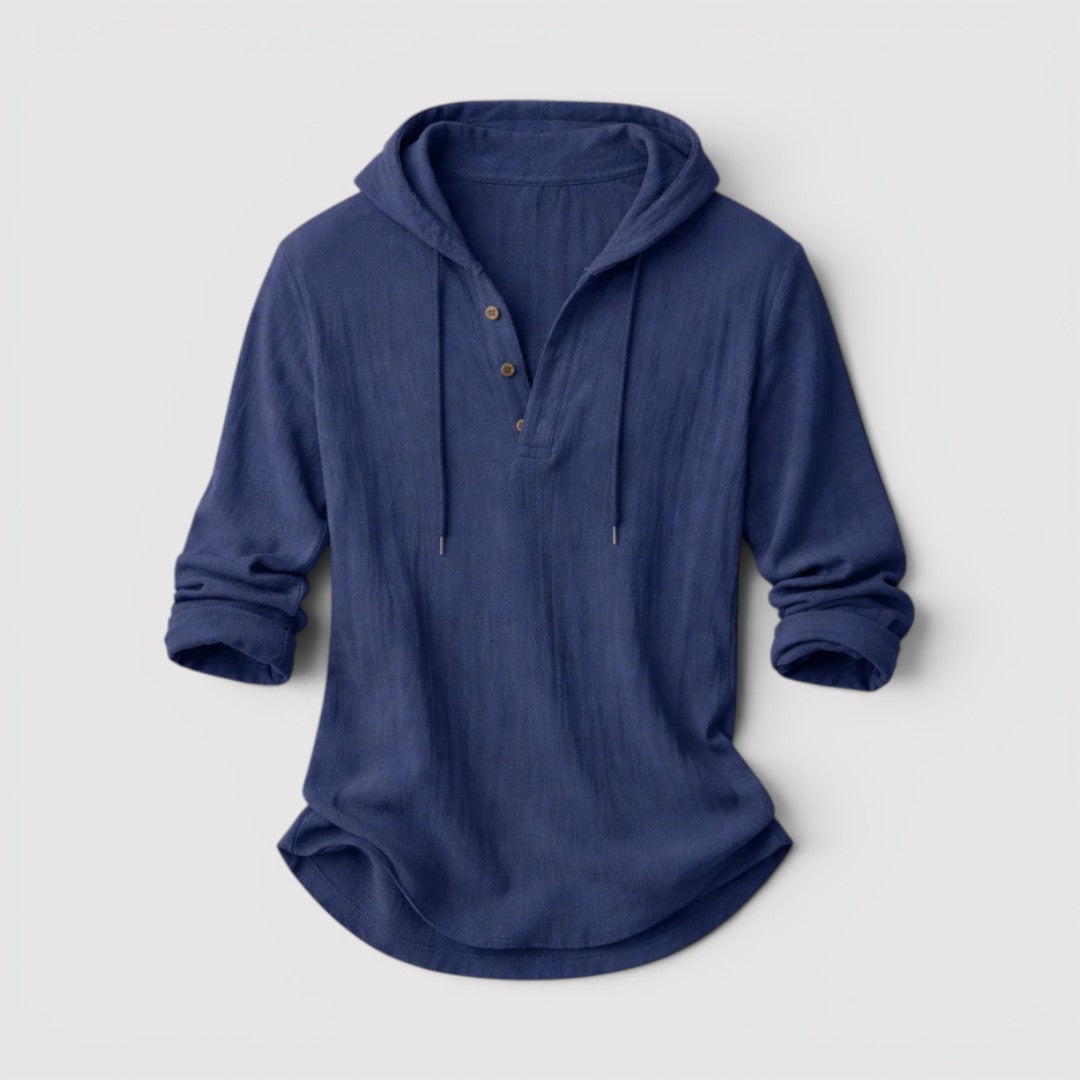 Michael Sydney men's shirt with hood, front view