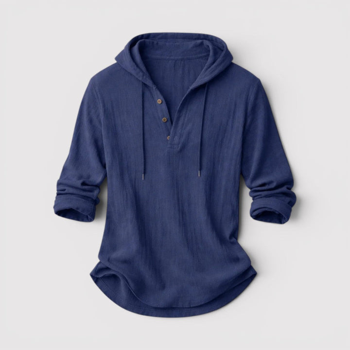 Michael Sydney men's shirt with hood, front view