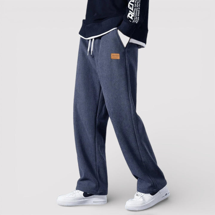 Michael Sydney men's sweatpants with ribbed texture, front view