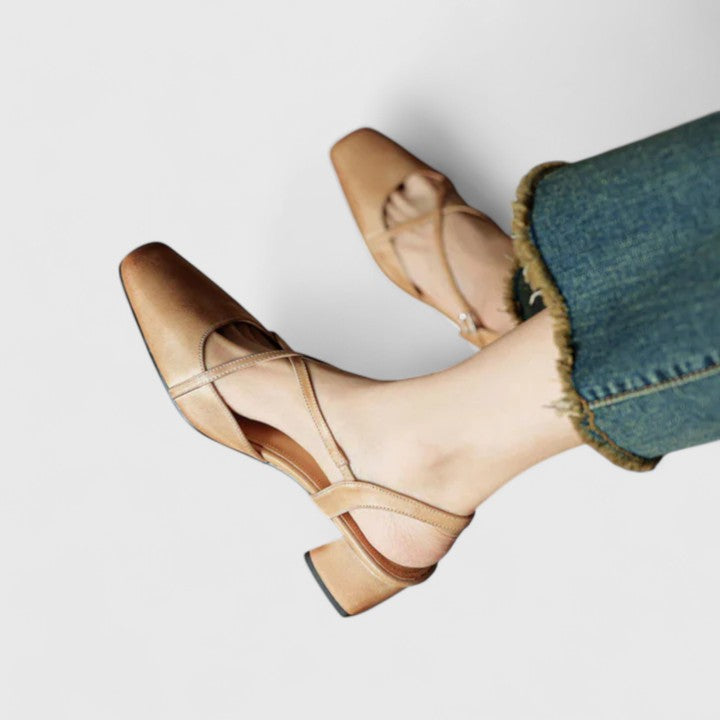 Nicole™ | Cross Strap Slingback Flats