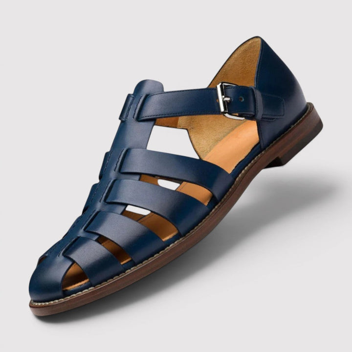 Michael Sydney men's sandal with woven straps, front view
