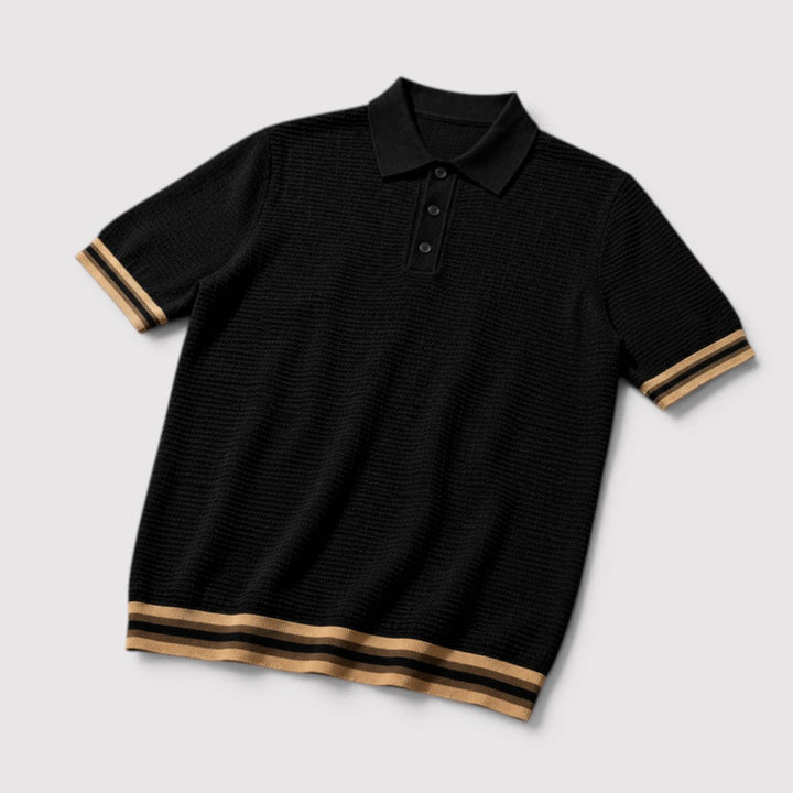 Michael Sydney men's knit polo shirt, front view