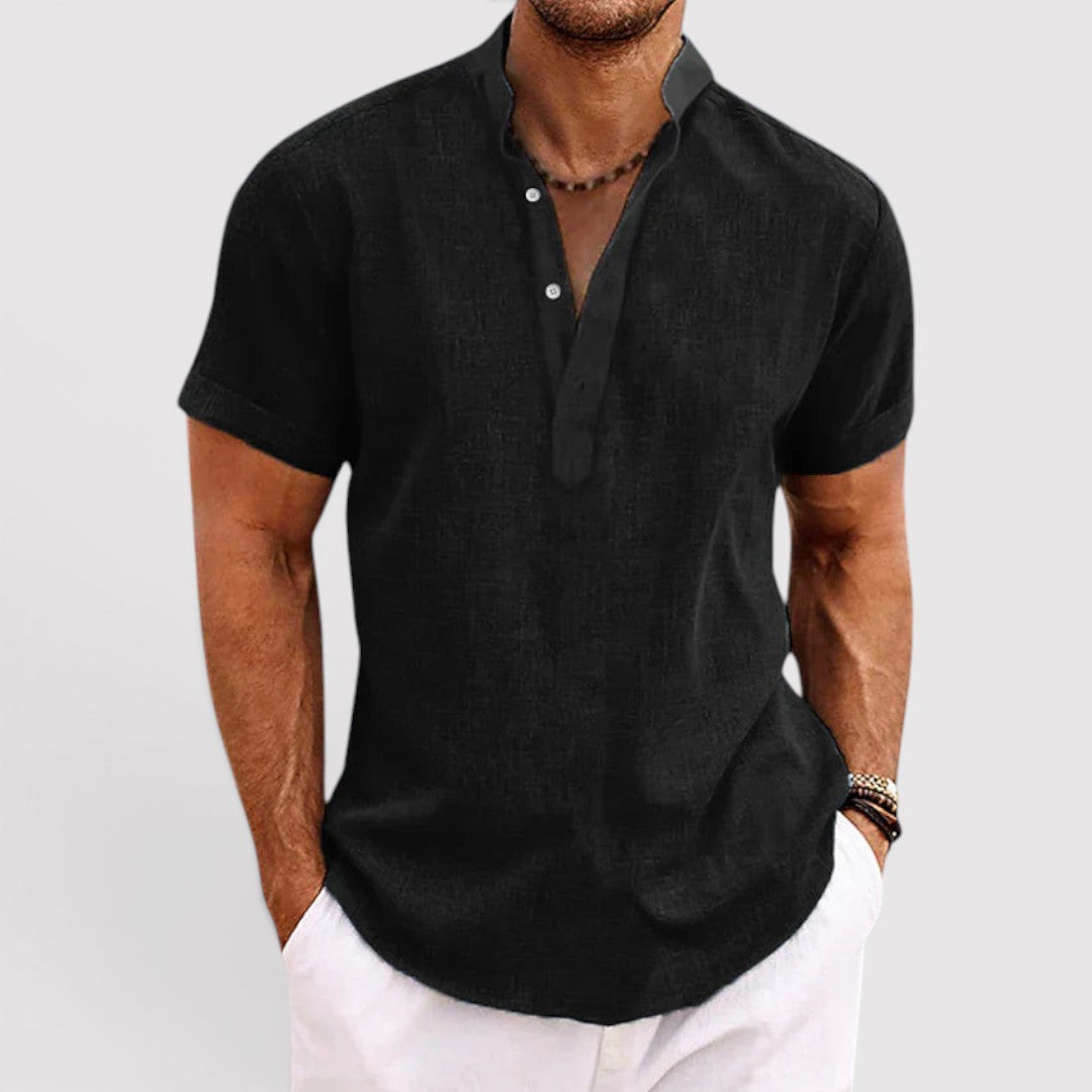 Michael Sydney men's lightweight shirt with airy texture, front view