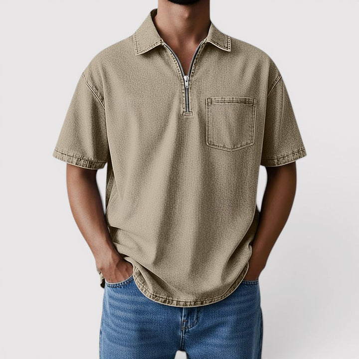 Michael Sydney men's half-zip top, front view