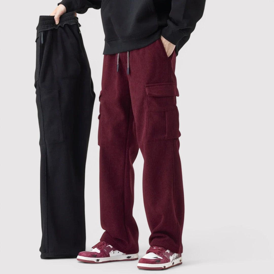 Michael Sydney men's textured cargo pants, front view