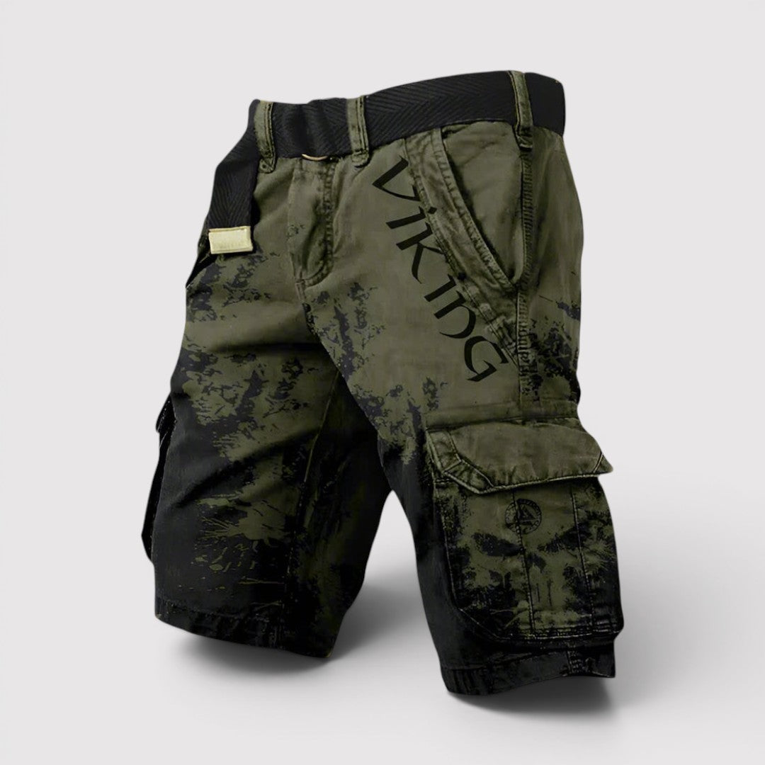 Michael Sydney men's printed cargo shorts, front view