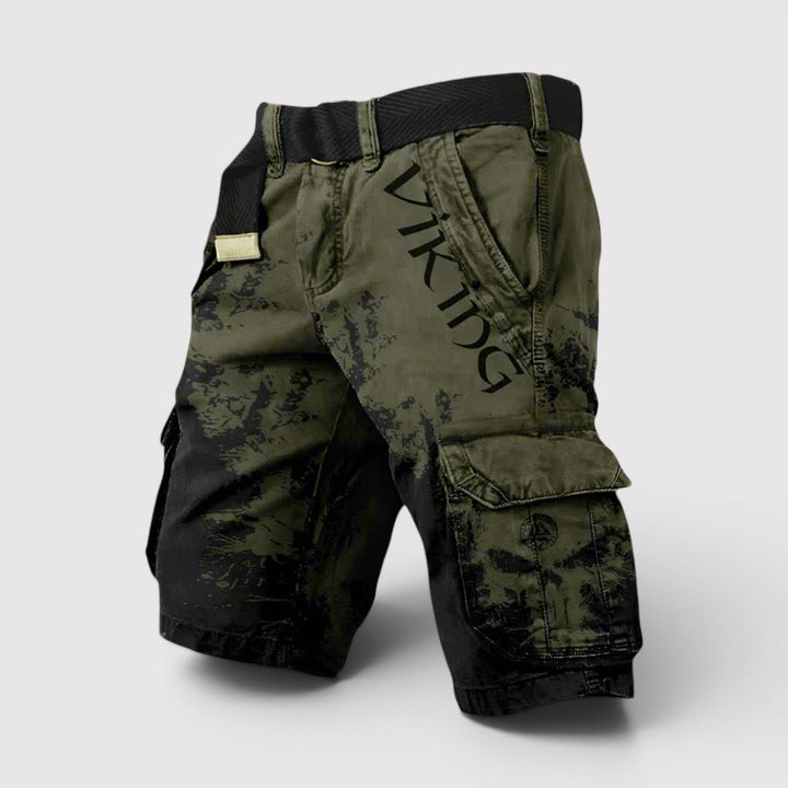 Michael Sydney men's printed cargo shorts, front view