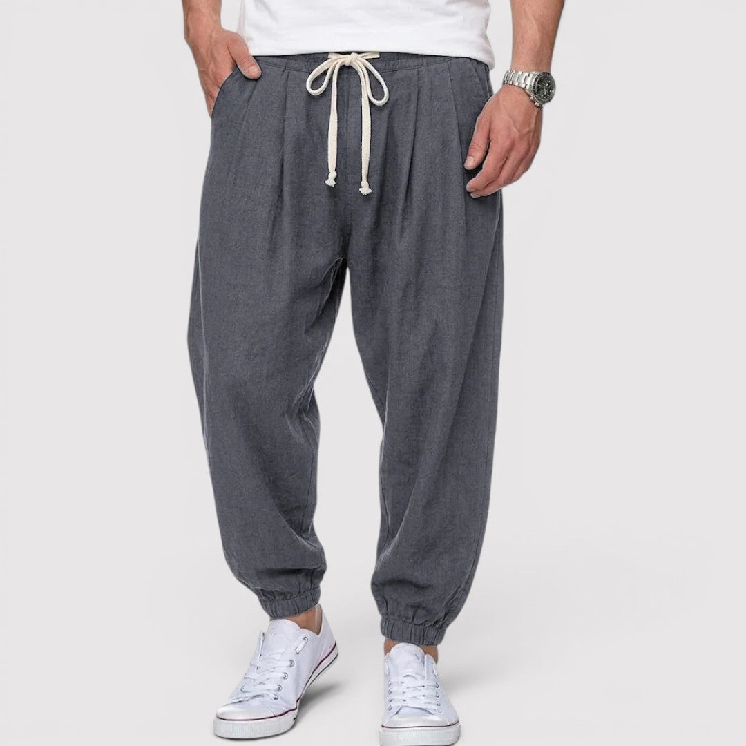Michael Sydney men's trackpants with cuffs, front view