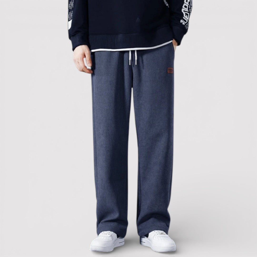 Michael Sydney men's sweatpants with ribbed texture, front view