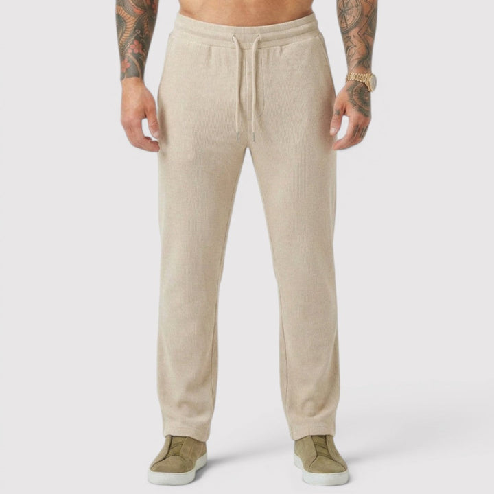 Michael Sydney men's lounge pants with ribbed texture, front view
