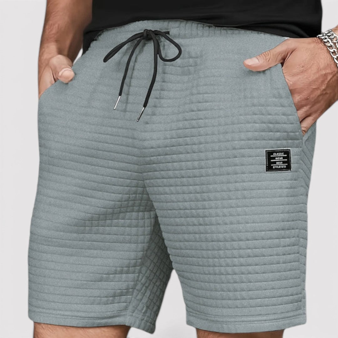 Michael Sydney men's quilted shorts, front view