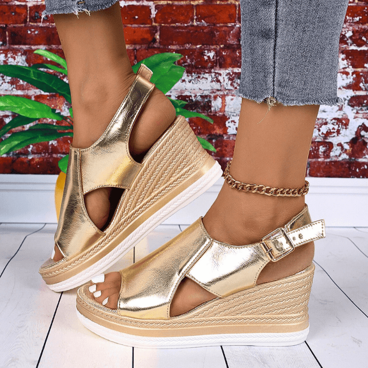 Karen™ | Metallic Comfort Sandals
