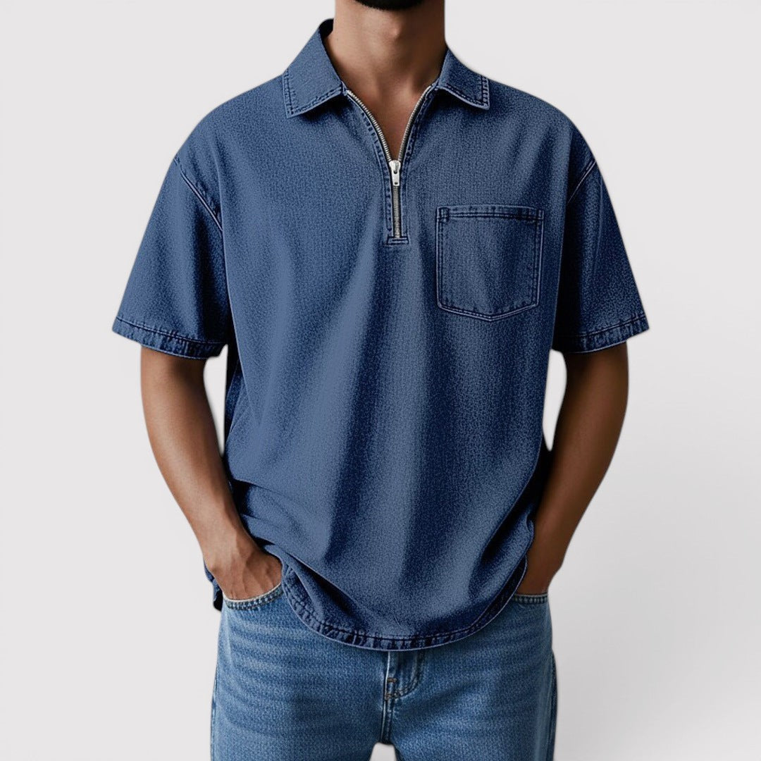 Michael Sydney men's half-zip top, front view