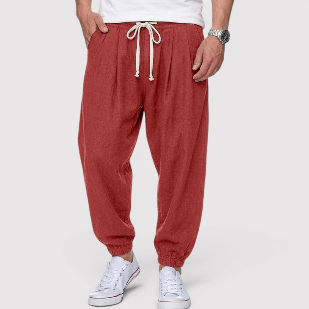 Michael Sydney men's trackpants with cuffs, front view